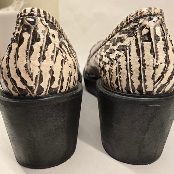 3.1 Phillip Lim Reptile Embossed Leather Platform Wedge Penny Loafer, EU 40 / 10 - Picture 7 of 10